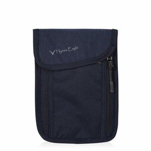 Blue Hynes Eagle RFID Blocking Passport Holder Neck Travel Wallet Organizer